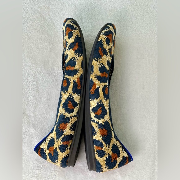 Rothy's The Square Black and Brown Leopard Print Flats Size 6 - Picture 5 of 10